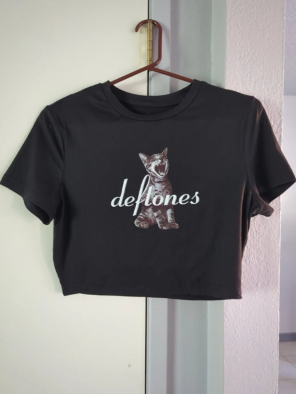 Deftones Cat Crop Top Size Large